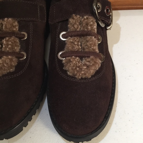 Stuart Weitzman Fur Lined Suede Shoe | Ankle Boot - Picture 5 of 16